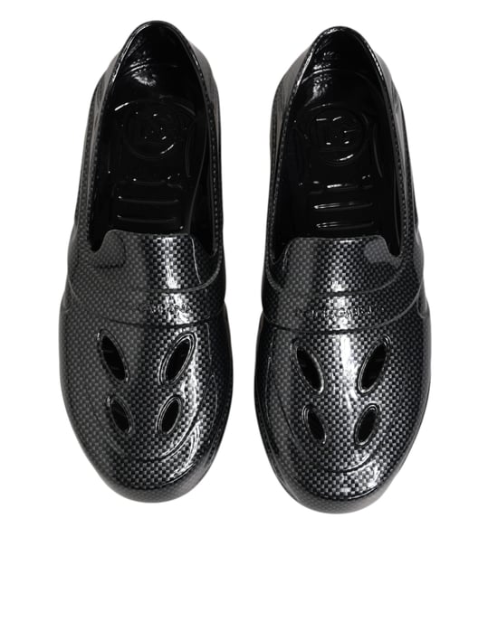 Dolce & Gabbana Zwarte Rubber Slippers Lage Sneakers Schoenen - Image 4