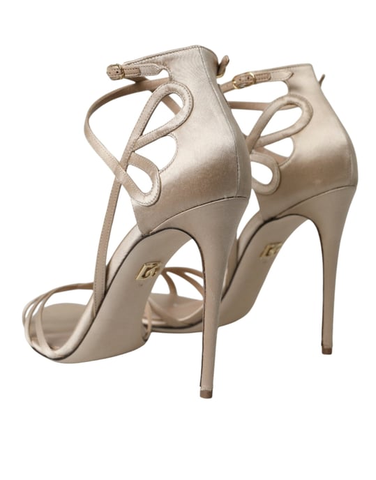 Dolce & Gabbana Beige Lädrem Sandaler Skor - Image 3