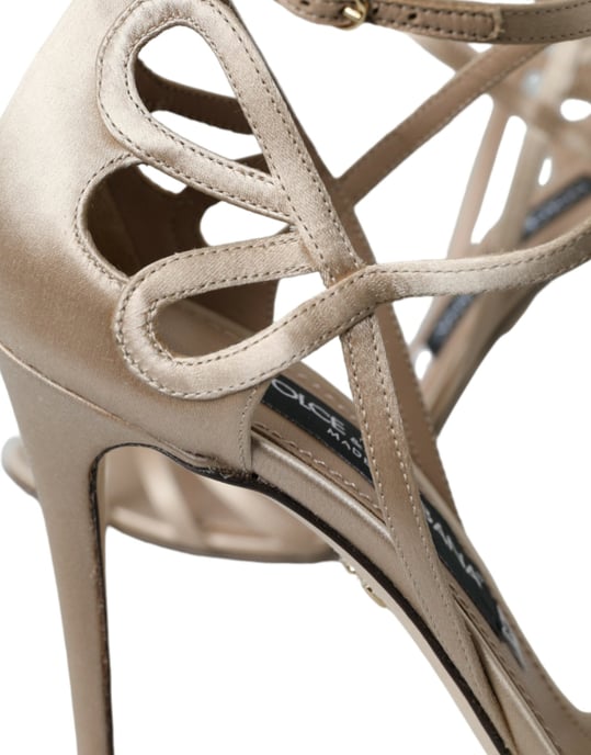Dolce & Gabbana Beige Lädrem Sandaler Skor - Image 5