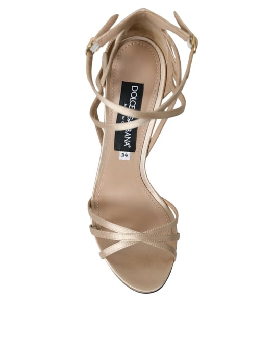 Dolce & Gabbana Beige Lädrem Sandaler Skor - Image 6