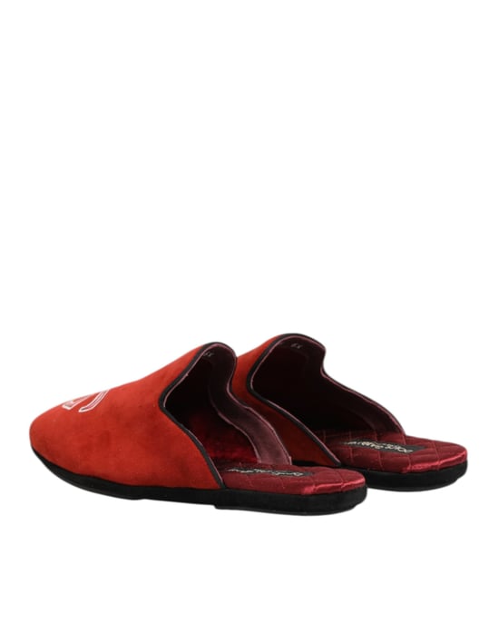 Dolce & Gabbana Rode Suede DG King Heren Huisslippers Schoenen - Image 6