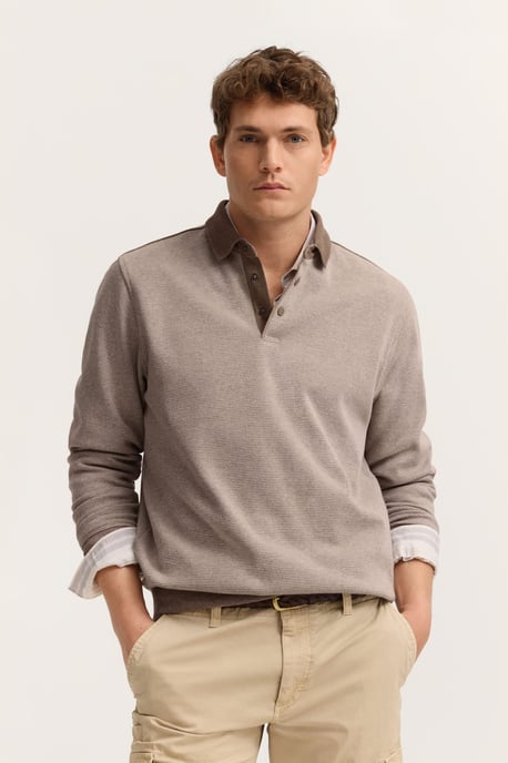 Bugatti Herren Sweatpoloshirt met drukknopen - Image 1