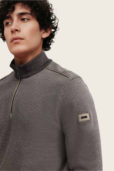 Bugatti Herren Sweat-trui in materiaalmix Modern Fit - Image 4