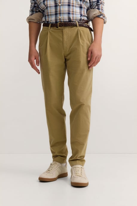 Bugatti Herren Broek met bandplooien van luxe Pima-katoen, fijn corduroy - Image 1
