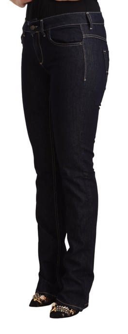 GF Ferre Svart Bomull Stretch Låg Midja Skinny Denim Jeans - Image 2