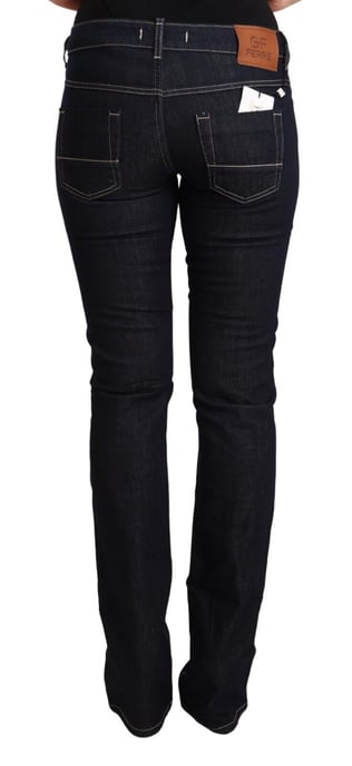 GF Ferre Svart Bomull Stretch Låg Midja Skinny Denim Jeans - Image 3