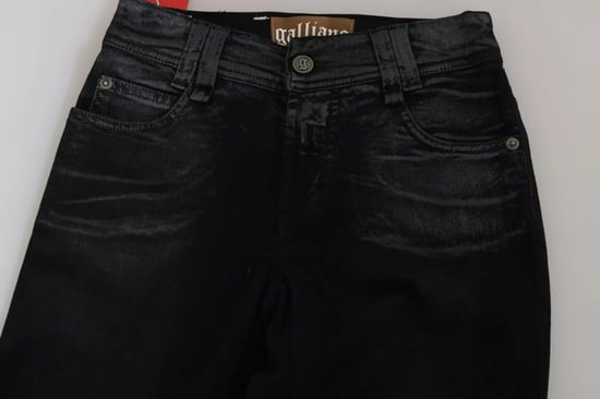John Galliano Zwarte Gewassen Hoge Taille Uitlopende Denim Casual Broek Jeans - Image 2