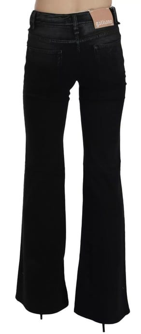John Galliano Zwarte Gewassen Hoge Taille Uitlopende Denim Casual Broek Jeans - Image 3