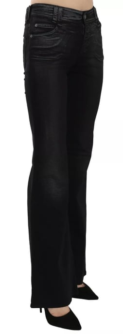 John Galliano Zwarte Gewassen Hoge Taille Uitlopende Denim Casual Broek Jeans - Image 5
