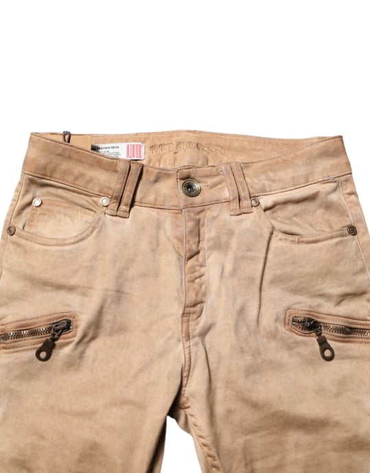 PLEIN SUD Bruine Katoenen Mid Waist Skinny Denim Jeans - Image 4
