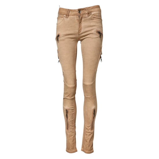 PLEIN SUD Bruine Katoenen Mid Waist Skinny Denim Jeans - Image 5