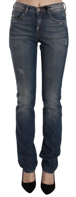 Ermanno Scervino Blauwe Gewassen Bootcut Casual Denim Broek Jeans - Image 1