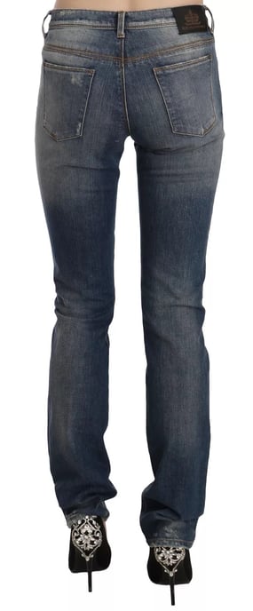 Ermanno Scervino Blauwe Gewassen Bootcut Casual Denim Broek Jeans - Image 3