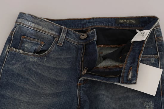 Ermanno Scervino Blauwe Gewassen Bootcut Casual Denim Broek Jeans - Image 5
