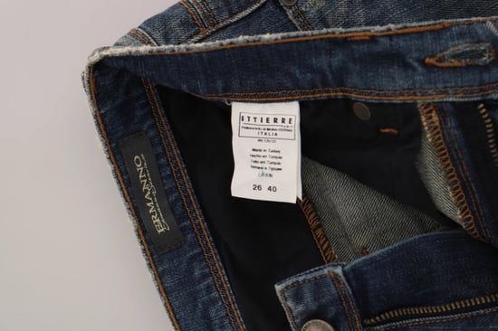 Ermanno Scervino Blauwe Gewassen Bootcut Casual Denim Broek Jeans - Image 6