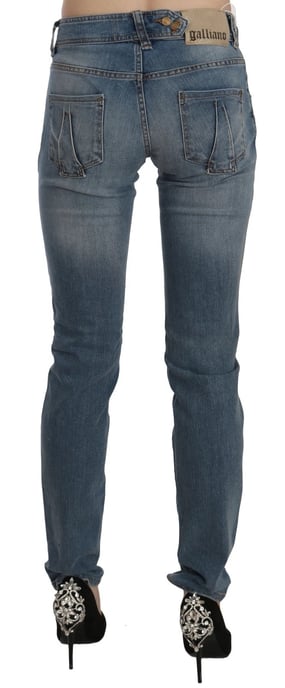 John Galliano Blauwe Gewassen Mid Waist Skinny Casual Jeansbroek - Image 3