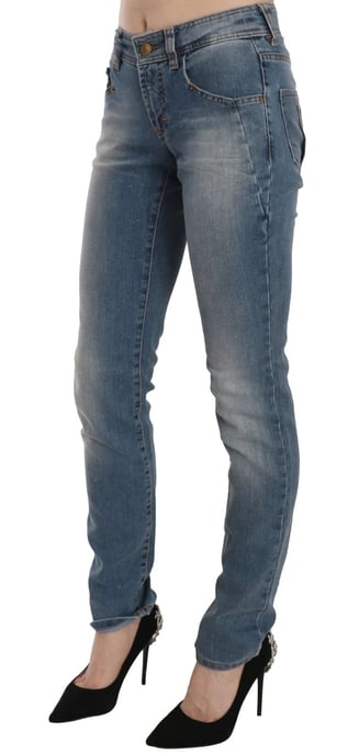 John Galliano Blauwe Gewassen Mid Waist Skinny Casual Jeansbroek - Image 4