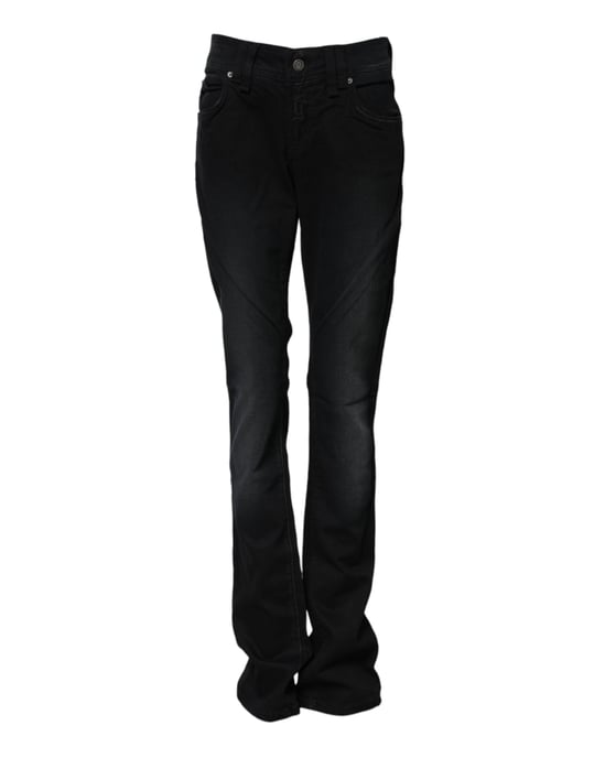 John Galliano Zwarte Katoenen Midden Taille Tapered Denim Jeans - Image 2