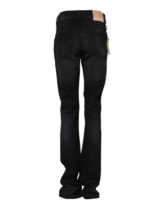 John Galliano Zwarte Katoenen Midden Taille Tapered Denim Jeans - Image 3