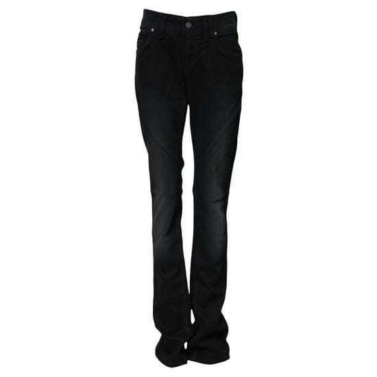 John Galliano Zwarte Katoenen Midden Taille Tapered Denim Jeans - Image 5