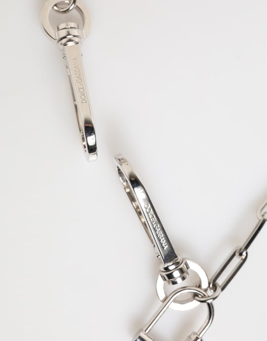 Dolce & Gabbana Silverfärgad Metallkedja DG Logopedant Herrhalsband - Image 5