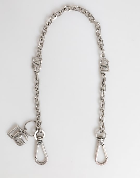 Dolce & Gabbana Silver Tone Messing DG-logotypkedja Herrhalsband - Image 2