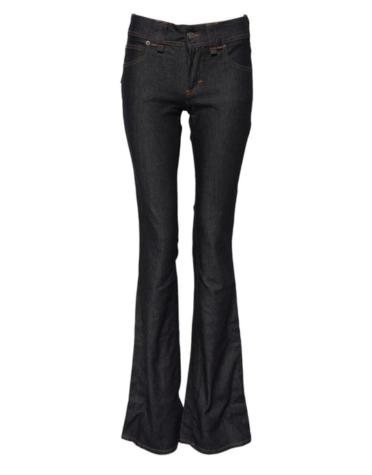 John Galliano Blauwe Mid Waist Katoenen Wide Leg Denim Jeans - Image 2
