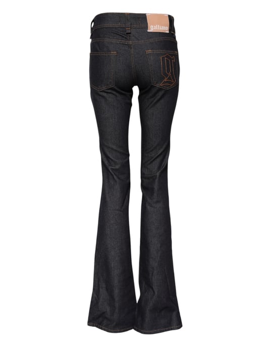 John Galliano Blauwe Mid Waist Katoenen Wide Leg Denim Jeans - Image 3