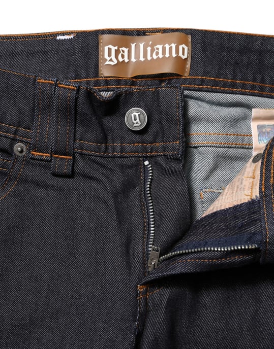John Galliano Blauwe Mid Waist Katoenen Wide Leg Denim Jeans - Image 4
