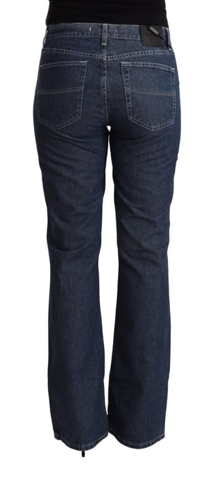 GF Ferre Blue Cotton Mid Waist Flared Denim Jeans - Image 3
