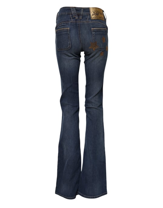 John Galliano Blauwe Katoenen Mid-Waist Wijde Spijkerbroek - Image 3