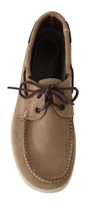 Pollini Beige Mocka Låga Mokasiner Casual Herrskor - Image 4