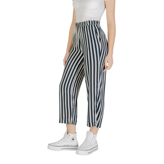 ICHI Blauwe Viscose Cropped Broek - Image 3