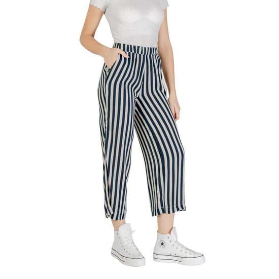 ICHI Blauwe Viscose Cropped Broek - Image 4