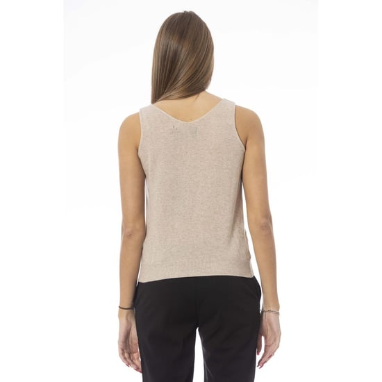 Baldinini Trend Beige Wool Women Top - Image 3
