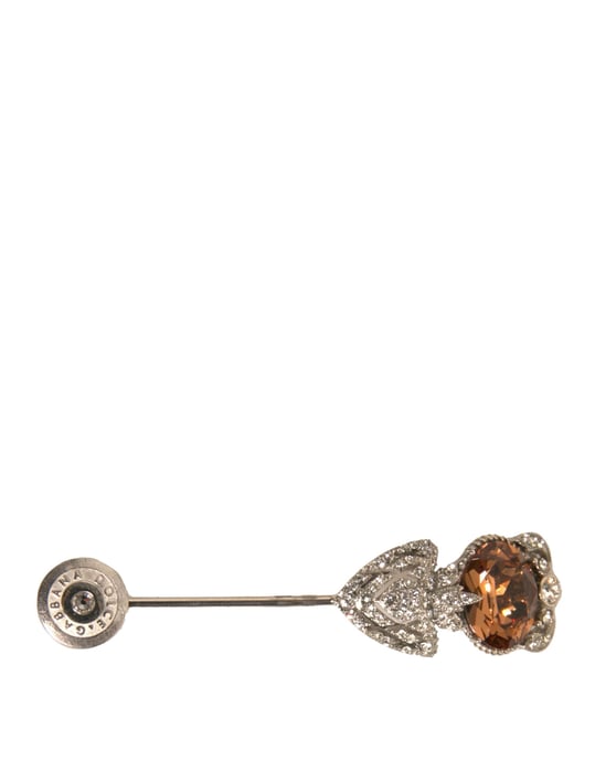 Dolce & Gabbana Zilver 925 Sterling Zilver Kristallen Pin Kraag Broche - Image 1