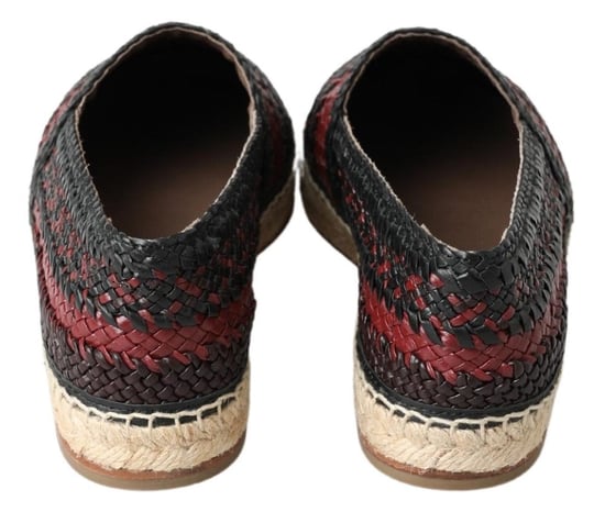Dolce & Gabbana Zwarte Bordeaux Buffelleer Espadrilleschoenen - Image 3