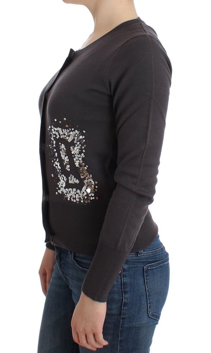 John Galliano Paarse Wollen Gekleurde Sequins Cardigan Brei Trui - Image 2