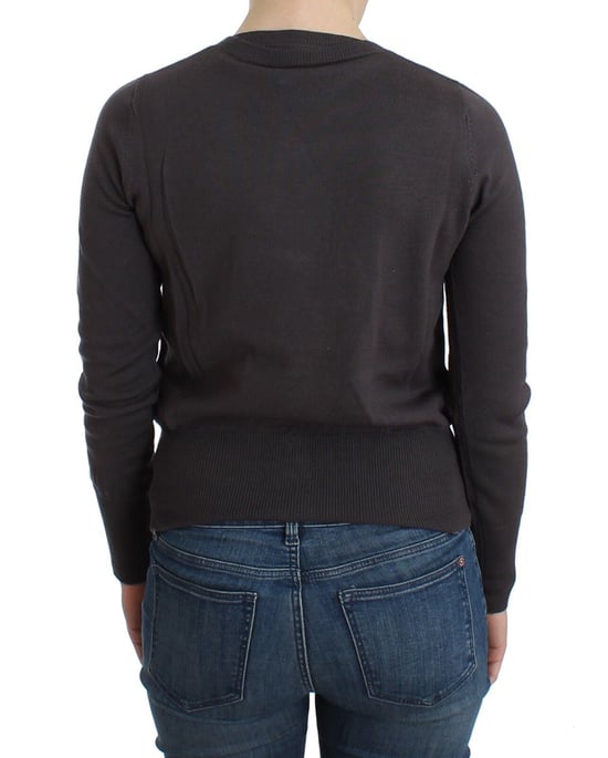 John Galliano Paarse Wollen Gekleurde Sequins Cardigan Brei Trui - Image 3