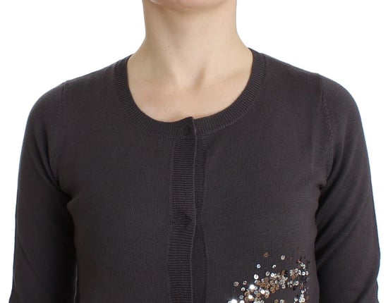 John Galliano Paarse Wollen Gekleurde Sequins Cardigan Brei Trui - Image 5