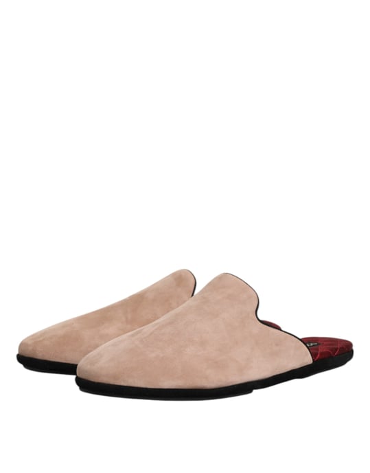 Dolce & Gabbana Beige Capra Suede Sleehakken Platte Slipperschoenen - Image 4