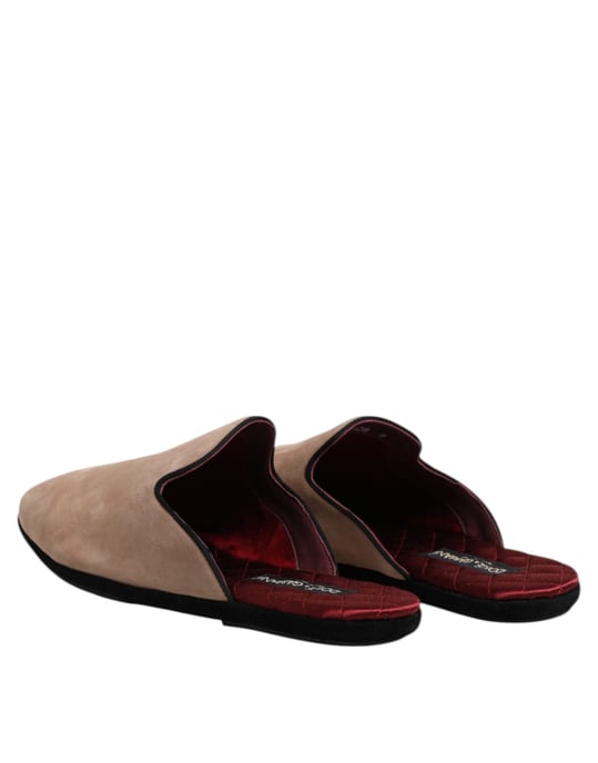 Dolce & Gabbana Beige Capra Suede Sleehakken Platte Slipperschoenen - Image 5
