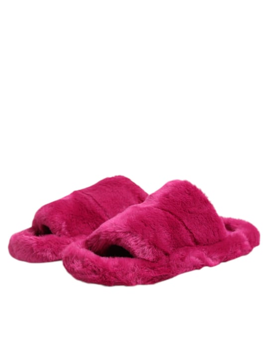 Dolce & Gabbana Rosa Akryl Fuskpäls Herr Tofflor Sandaler Skor - Image 4