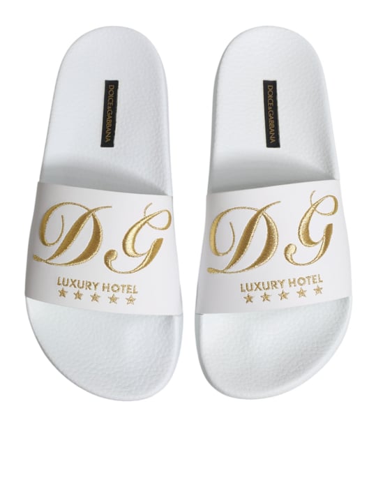 Dolce & Gabbana Witte Leren Slippers Sandalen Strandmode Schoenen - Image 3