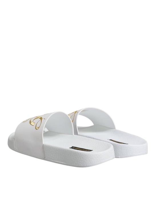 Dolce & Gabbana Witte Leren Slippers Sandalen Strandmode Schoenen - Image 5
