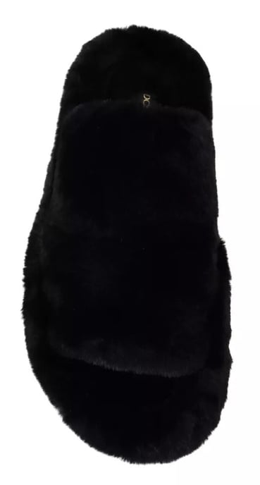 Dolce & Gabbana Black Polyester Faux Fur Mens Flats Sandals Shoes - Image 3