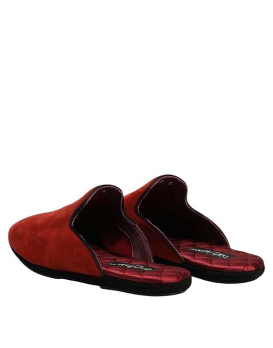 Dolce & Gabbana Orange Mocka Sandaler Platta Tofflor - Image 5