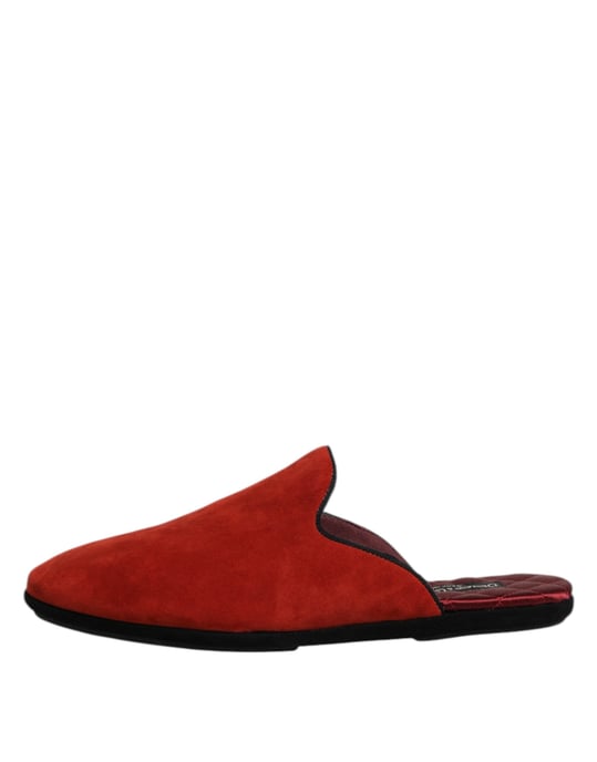 Dolce & Gabbana Orange Mocka Sandaler Platta Tofflor - Image 6