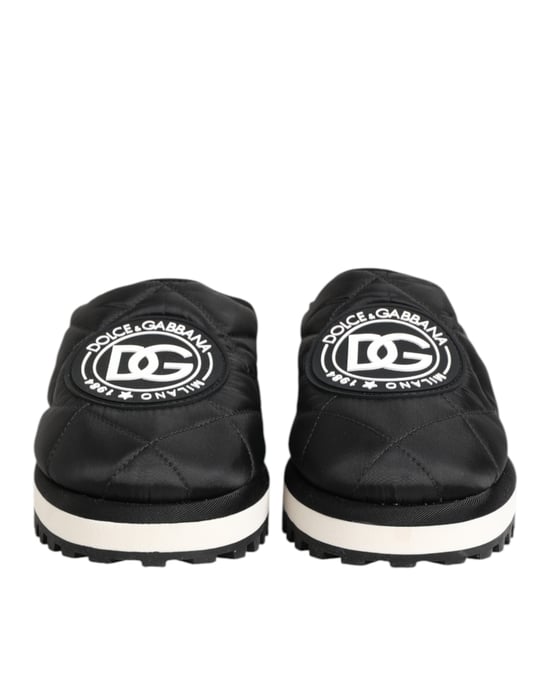 Dolce & Gabbana Zwarte Nylon Lage Slip-On Sneakerschoenen - Image 3