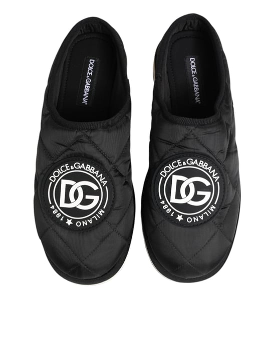 Dolce & Gabbana Zwarte Nylon Lage Slip-On Sneakerschoenen - Image 4